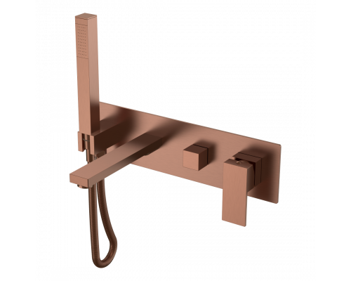 Смеситель для ванны встроенный Qubic Brushed Bronze