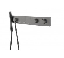 Смеситель ZODIAC THERMO с ручным душем GUN METAL