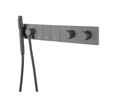 Смеситель ZODIAC THERMO с ручным душем GUN METAL