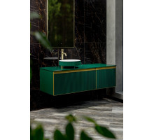 QUATRO 2 140см Тумба ,2 ящика, RAL 6005 FUGA + профиль GOLD + столешница