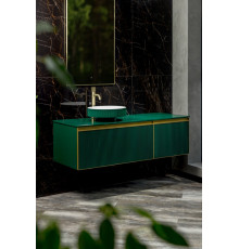 QUATRO 2 140см Тумба ,2 ящика, RAL 6005 FUGA + профиль GOLD + столешница