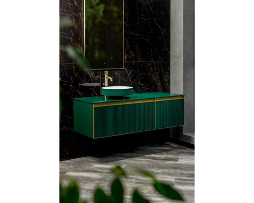 QUATRO 2 140см Тумба ,2 ящика, RAL 6005 FUGA + профиль GOLD + столешница
