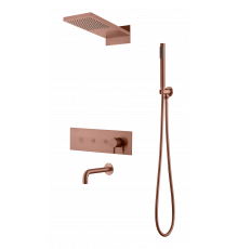 Встроенная душевая система FUSION, трехпозиционная Copper Brushed с изливом