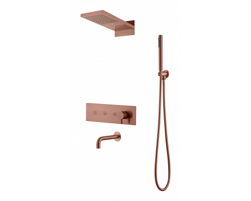 Встроенная душевая система FUSION, трехпозиционная Copper Brushed с изливом