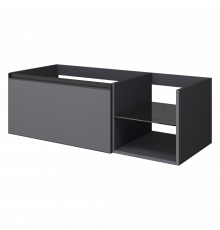 QUATRO 6 120см (80+40) тумба ANTHRACITE профиль ANTHRACITE c подсветкой