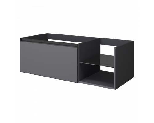 QUATRO 6 120см (80+40) тумба ANTHRACITE профиль ANTHRACITE c подсветкой