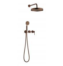 Смеситель встроенный + верхний+ ручной душ, ETERNA BRUSHED BRONZE