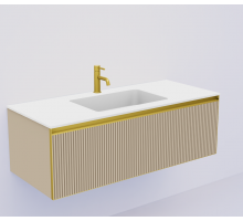 QUATRO 1 120CM тумба рифл DAPHNE профиль MATT GOLD + внутр. подсв.