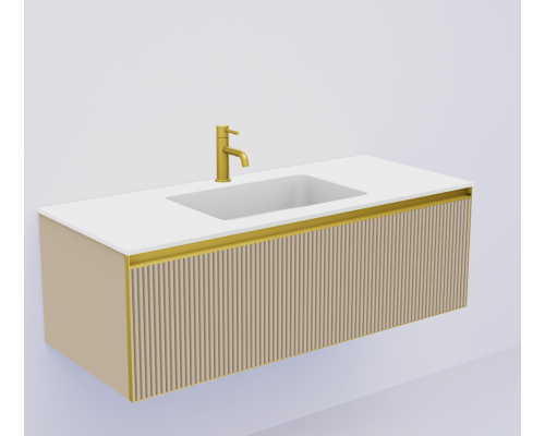 QUATRO 1 120CM тумба рифл DAPHNE профиль MATT GOLD + внутр. подсв.