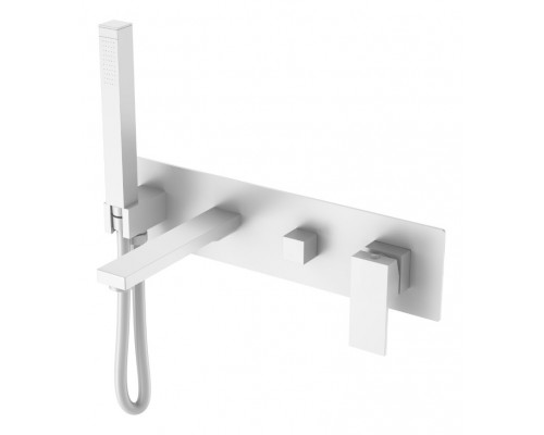 Смеситель для ванны встроенный Qubic Matt White Boheme