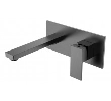 Смеситель для умывальника из стены Qubic Matt Gun Metal Boheme