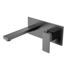 Смеситель для умывальника из стены Qubic Matt Gun Metal Boheme