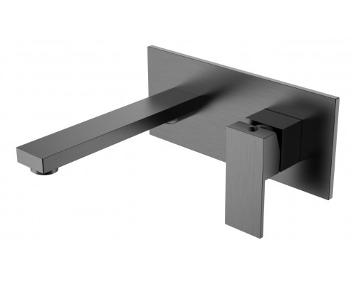 Смеситель для умывальника из стены Qubic Matt Gun Metal Boheme