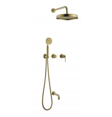 Смеситель встроенный + верхний + ручной душ + излив, ETERNA MATT GOLD