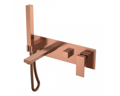 Смеситель для ванны встроенный Qubic Copper Brushed