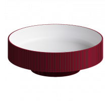 Раковина накладная рифленая SOLE Corian 400*130 Burgundy