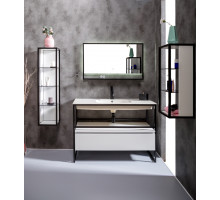 Пенал LOFT низкий белый, полки стекло Armadi Art