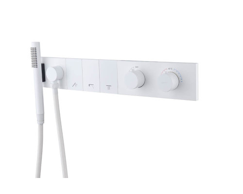 Смеситель ZODIAC THERMO с ручным душем MATT WHITE