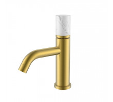Смеситель STICK для умыв. низ. MATT GOLD MRAMOR WHITE_Комплект