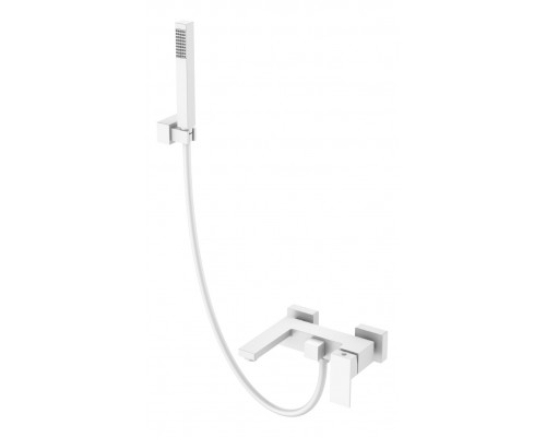 Смеситель для ванны с душем Qubic Matt White Boheme