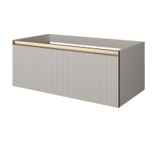 QUATRO 1 100CM тумба рифл CASHMERE FUGA профиль MATT GOLD с подсветкой Armadi Art
