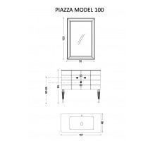 Тумба Piazza 100 черная + Хром_Комплект Armadi Art