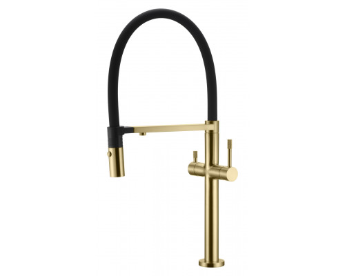 Смеситель для кухни UNO MATT GOLD c краном для питьевой воды Boheme