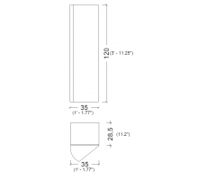 Пенал Vallessi 120*35*28,5cm Кашемир глянец Armadi Art