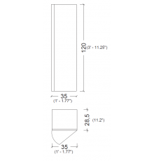 Пенал Vallessi 120*35*28,5cm Кашемир глянец Armadi Art