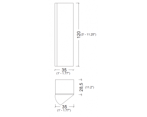 Пенал Vallessi 120*35*28,5cm Кашемир глянец Armadi Art