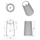Раковина напольная рифленая Torre Corian 480*480*850 Matt White