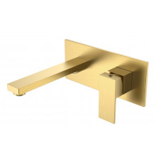 Смеситель для умывальника из стены Qubic Matt Gold Boheme