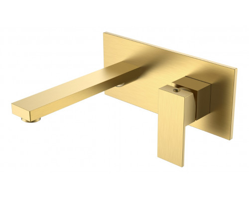 Смеситель для умывальника из стены Qubic Matt Gold Boheme