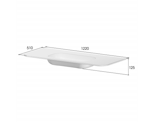 Раковина моноблок VOI 120см STONE FINISH DAPHNE