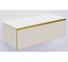 QUATRO 1 120CM тумба CASHMERE профиль MATT GOLD + внутр. подсв.