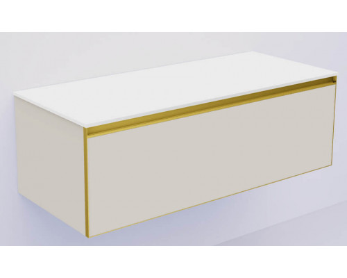 QUATRO 1 120CM тумба CASHMERE профиль MATT GOLD + внутр. подсв.