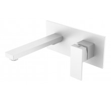 Смеситель для умывальника из стены Qubic Matt White Boheme