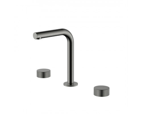 Смеситель на столешницу STICK LINEA на 3 отв. Gun Metal