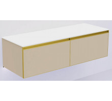 QUATRO 2 140см (70+70) тумба DAPHNE профиль MATT GOLD + внутр. подсв.