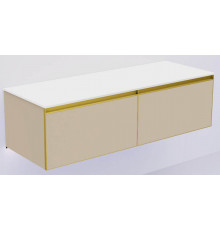 QUATRO 2 140см (70+70) тумба DAPHNE профиль MATT GOLD + внутр. подсв.