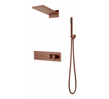 Встроенная душевая система FUSION с термостатом, трехпозиционная BRUSHED BRONZE