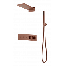 Встроенная душевая система FUSION с термостатом, трехпозиционная BRUSHED BRONZE