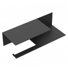 Держатель для туалетной бумаги c полкой Qubic Black