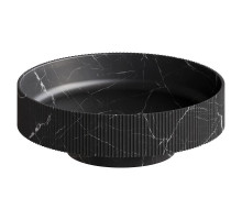 Раковина накладная рифленая SOLE Corian 400*130 Nero Marquina