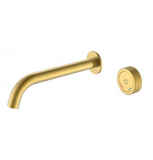 Смеситель автоматический для раковины из стены на 2 отв. TECH Matt Gold Boheme