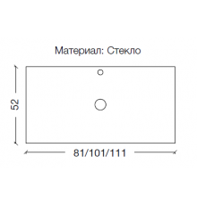 Столешница стекло 100см Прямая СЕРЕБРО Поталированный Золотой Armadi Art