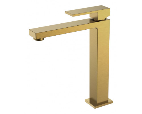 Смеситель для умывальника высокий Qubic Bronze