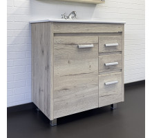 Тумба-умывальник Comforty Марио-75 дуб дымчатый с раковиной Quadro 75