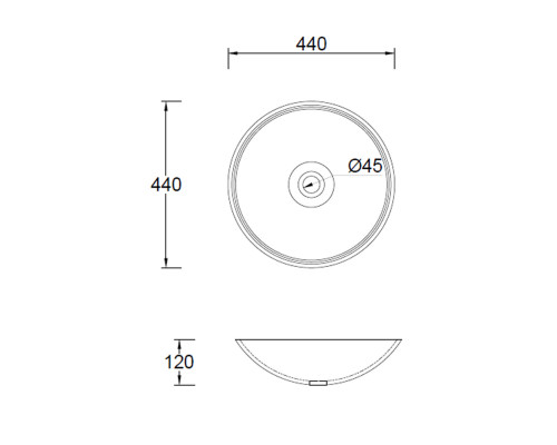 Накладная стеклянная раковина 45 см Comforty CF21205 круглая прозрачное стекло, для ванной