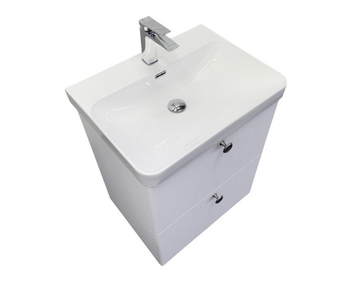 Напольная тумба-умывальник Comforty Истра-60Н ясень белёный с раковиной CF19595BX-60
